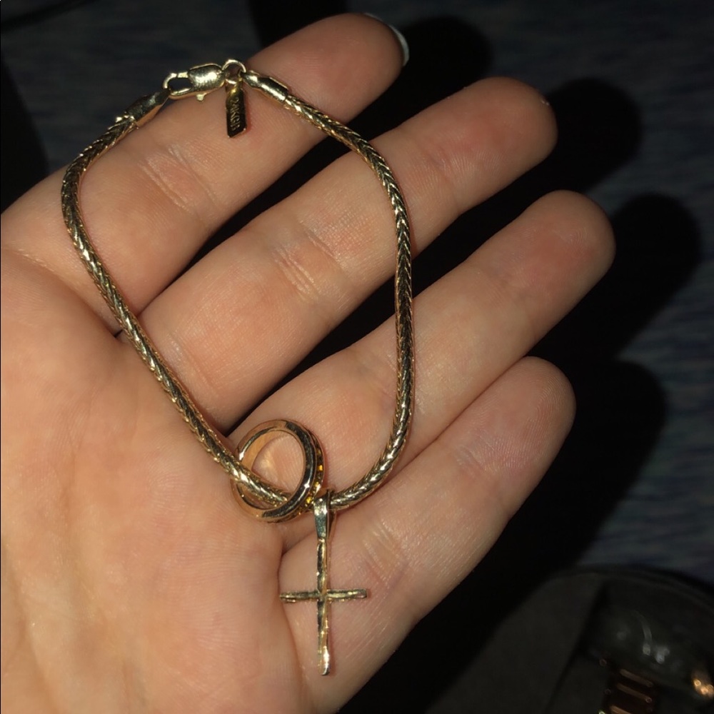 24k gold cross bracelet